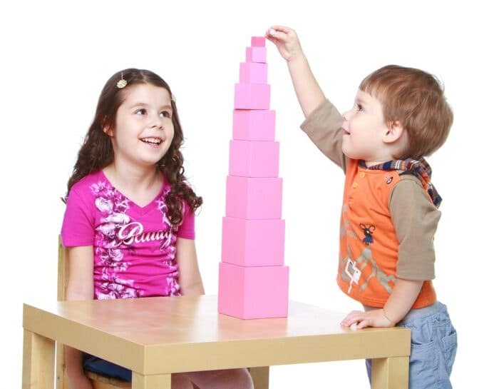 Tour rose Montessori pas cher
