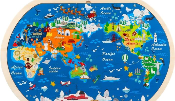 Une carte du monde montessori