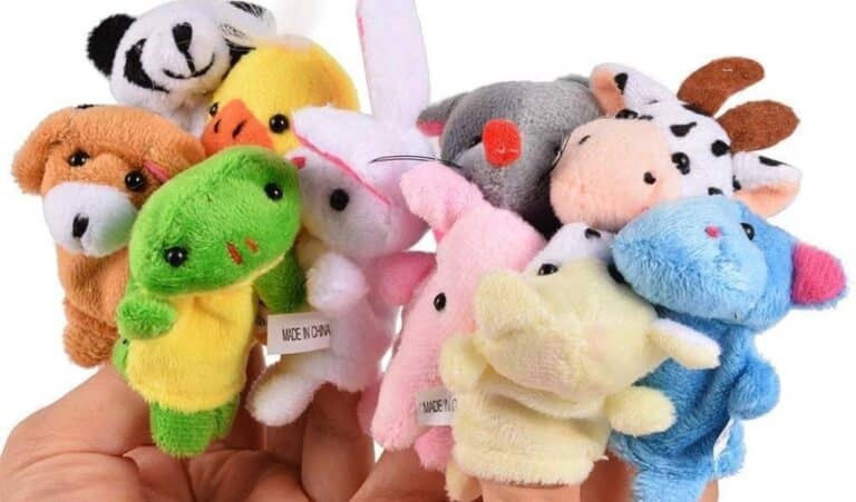 PLAYZOCO Marionnettes à Doigts Animaux En Peluche – Set De 10, Douces, éducatives, Pour Histoires Et Jeux Dès 3 Ans